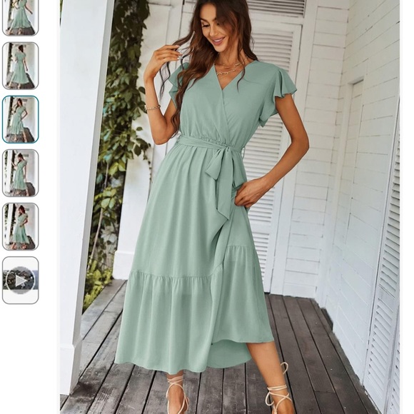 Pretty Garden maxi wrap dress v neck size small - Picture 2 of 3